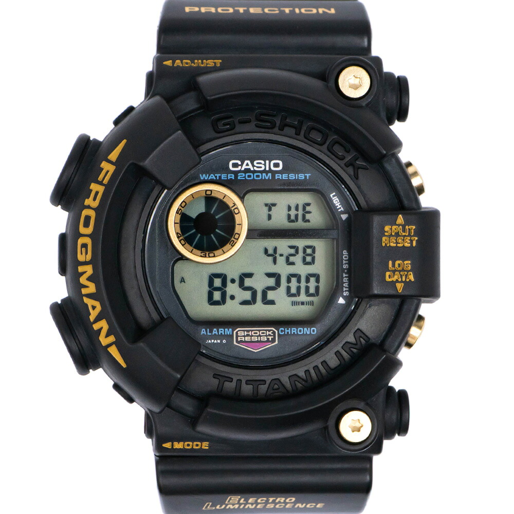 【名東】【CASIO】カシオ G-SHOCK FROGMAN フロッグマン DW-8200B-9A ゴールドチタン 黒金蛙 メンズ ウォッチ 腕時計 男【中古】｜質ウエダ