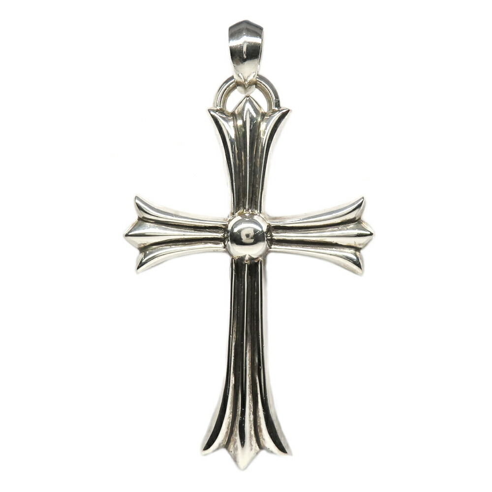 【最大限度４万円割り引き引き換え証】【名古屋】【CHROME HEARTS】クロムハーツ 首飾りいの一番 シャンデリヤいの一番 ラージCH差し交わす Wベイル 925 しろがね色 勘定書き有 メンズ 宝飾品 佩び物 美品【中古】