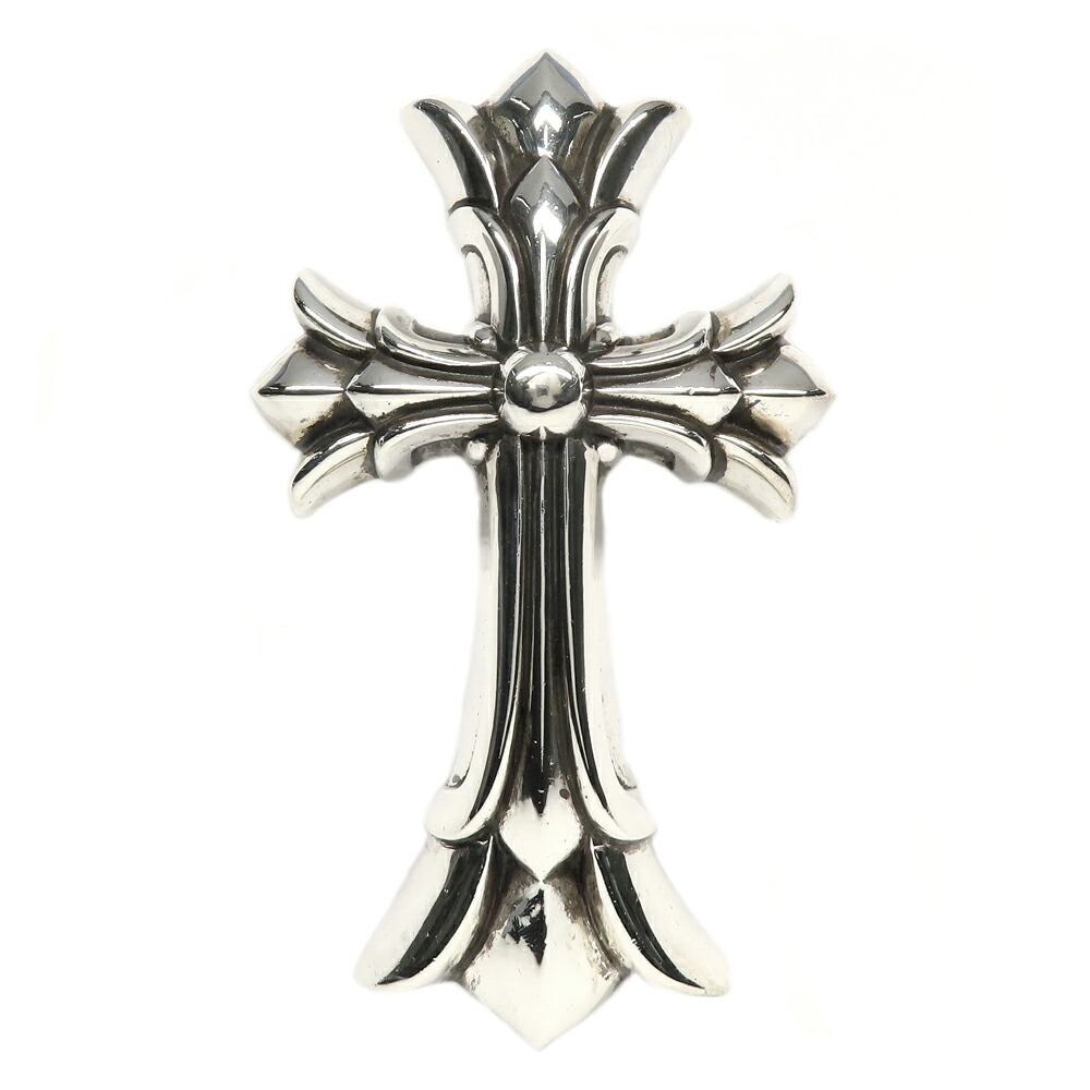【最大限度４万円割り引き引き換え証】【名古屋】【CHROME HEARTS】クロムハーツ 首飾りいの一番 シャンデリヤいの一番 ダブルCH差し交わす ラージ 925 しろがね色 勘定書き有 メンズ 宝飾品 佩び物【中古】