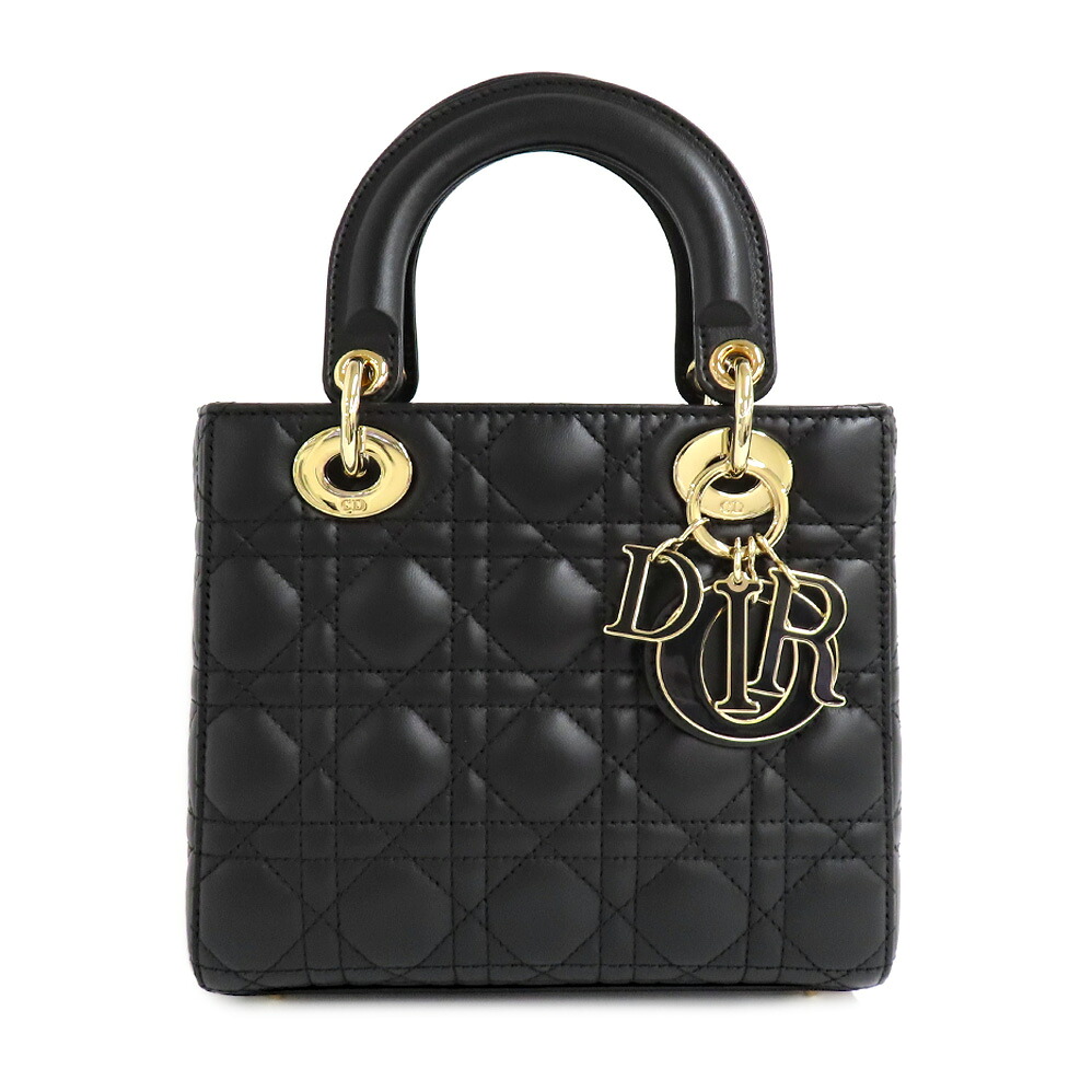 【名古屋】【CHRISTIAN DIOR】クリスチャンディオール Lady Dior My ABCDior バッグ スモール M0538OCEA ブラック ラムスキン GD金具【未使用】【中古】｜質ウエダ
