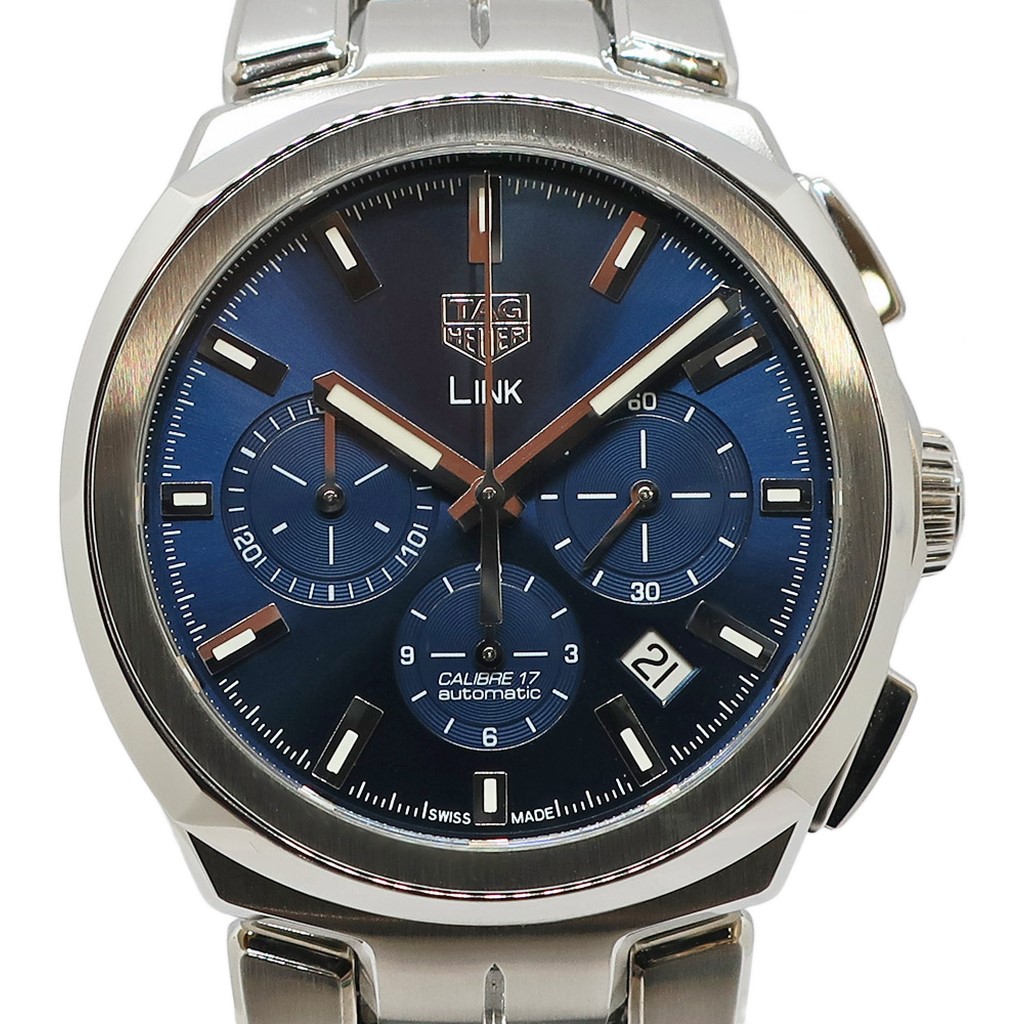 【最大限度３万円銀行割引引き換え証】【天白】【TAGHEUER】タグホイヤー 繋がり キャリバー17 クロノグラフ CBC2112.BA0603 41粍 SS 青碧 メンズ 自動小銃一巻き ウオッチ【中古】