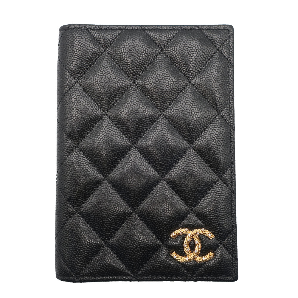 【最大限度３万円銀行割引クーポン券】【天白】【CHANEL】シャネル 旅行免状取りまかなう 黒いこと キャビア人はだ ゴールド金具 ココマーク 伝達ルート石ころ レディース【未当てはめる】【中古】