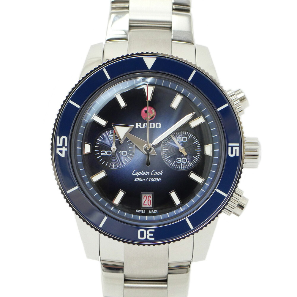 【名東】【RADO】ラドー キャプテンクック Captain Cook クロノグラフ R32145208 ブルー文字盤 SS 自動巻 腕時計 メンズ【新品】【未使用】【中古】｜質ウエダ