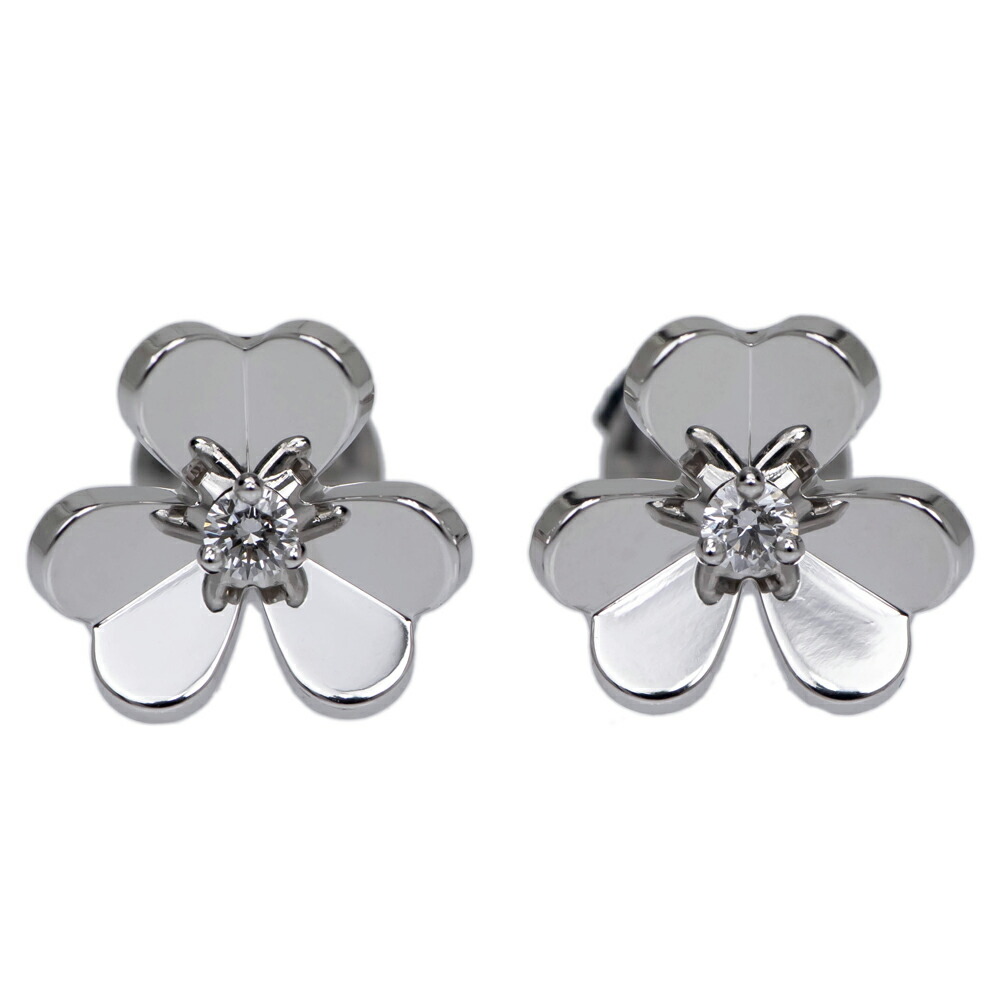 【名東】【VAN CLEEF&ARPELS】ヴァンクリーフ＆アーペル フリヴォル ピアス ミニモデル VCARPJMO00 750WG 18K ホワイトゴールド ダイヤモンド【新品】【未使用】【中古】｜質ウエダ