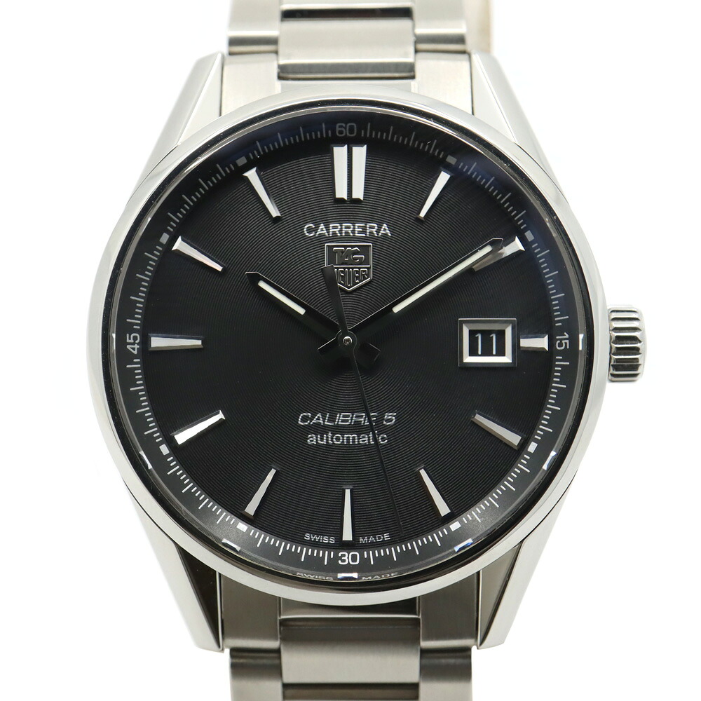 【最大限度３万円銀行割引引き換え証】【栄】【TAG HEUER】タグホイヤー カレラ 39粍 WAR211A.BA0782 SS 黒いこと文字記号盤 自動小銃一巻き メンズ 箱 お墨付き【中古】