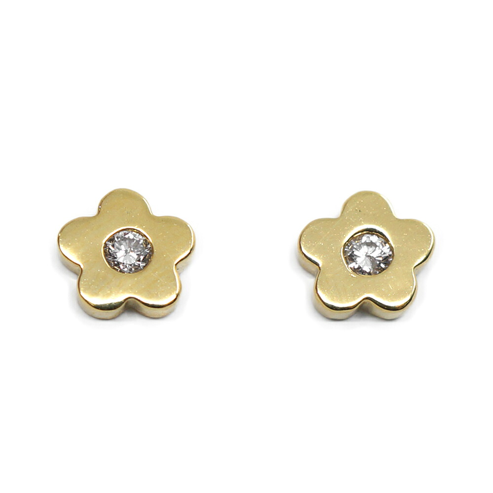 【栄】【JEWELRY】ジュエリー ピアス フラワーモチーフ ゴールド K18 約1.7g レディース 小物 その他 本体品のみ【中古】｜質ウエダ