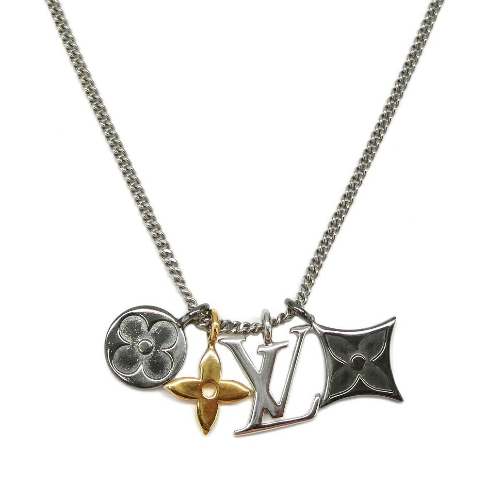 【名古屋】【LOUIS VUITTON】ルイヴィトン ネックレス ペンダント・LVインスティンクト M00521 メッキ シルバー ゴールド ガンメタル メンズ アクセサリー【中古】|質ウエダ