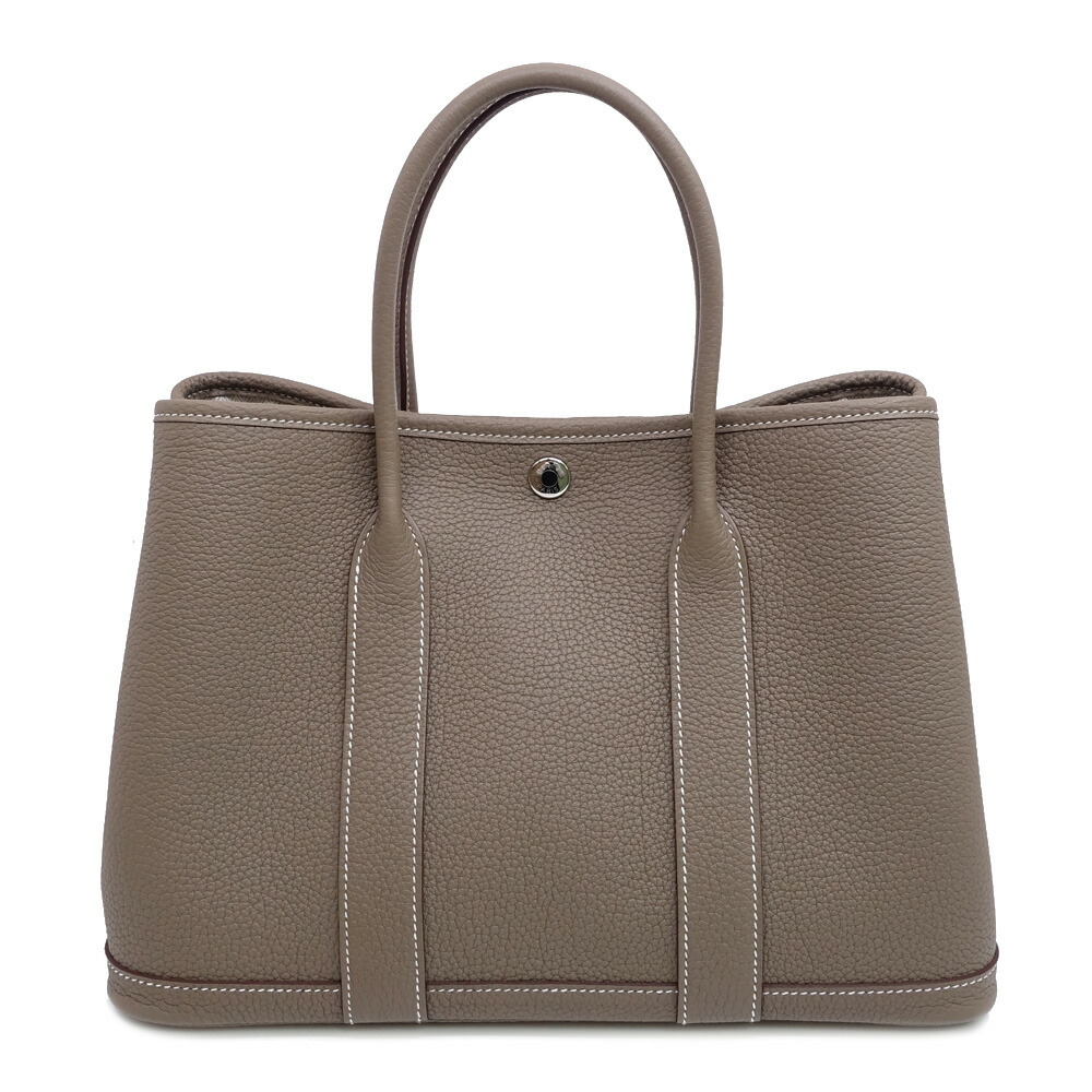 【栄】【HERMES】エルメス ガーデンパーティーTPM ハンドバッグ G刻 2026年頃 ネゴンダ エトゥープ ベージュ系 シルバー金具 レディース 箱 保存袋【中古】|質ウエダ