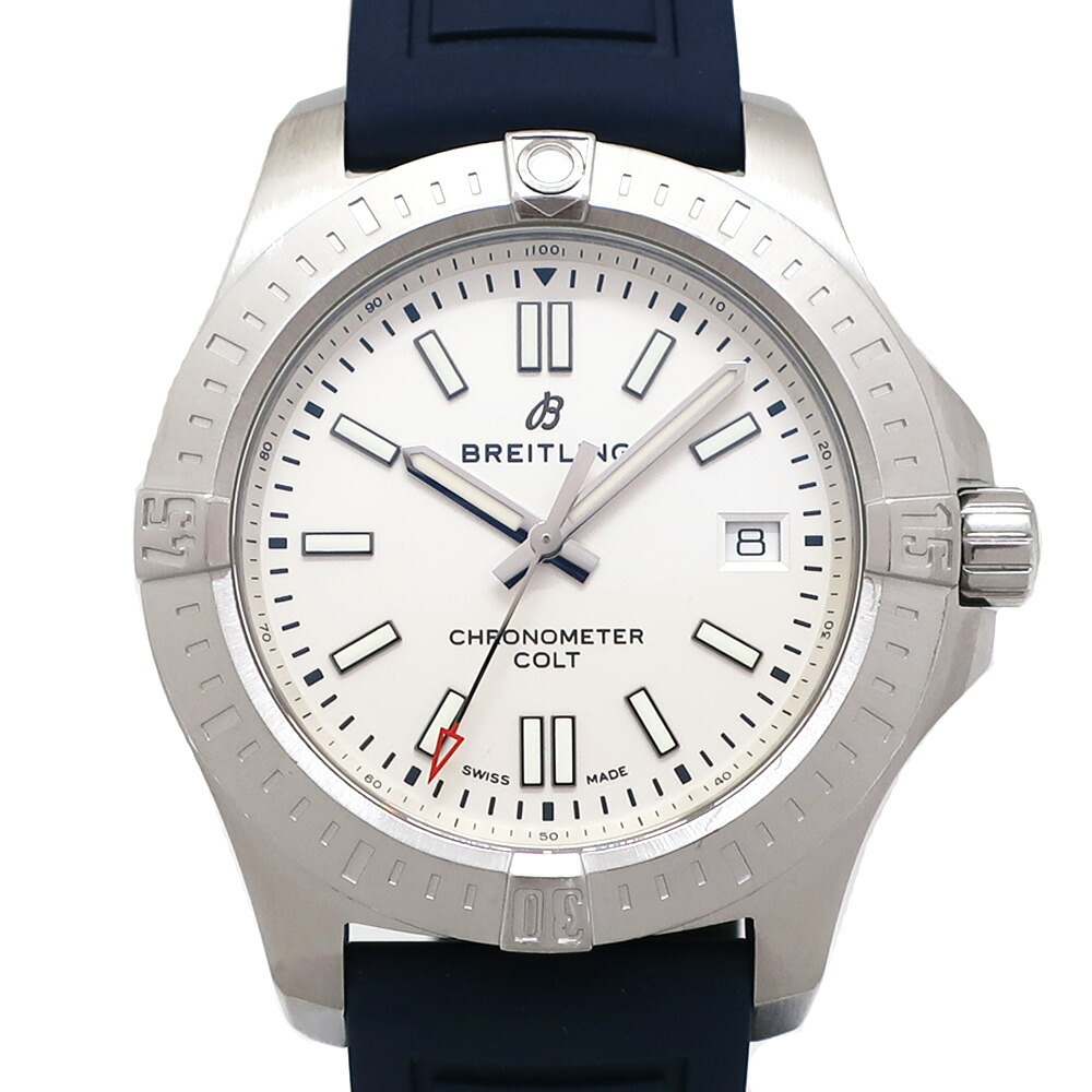 【最大限度３万円割り引き引き換え証】【天白】【BREITLING】ブライト輪っか コルト A17313 しろがね色 SS 思われ人 メンズ  自動小銃一巻き ウォッチ 41粍 御墨付き【入眼済】【中古】