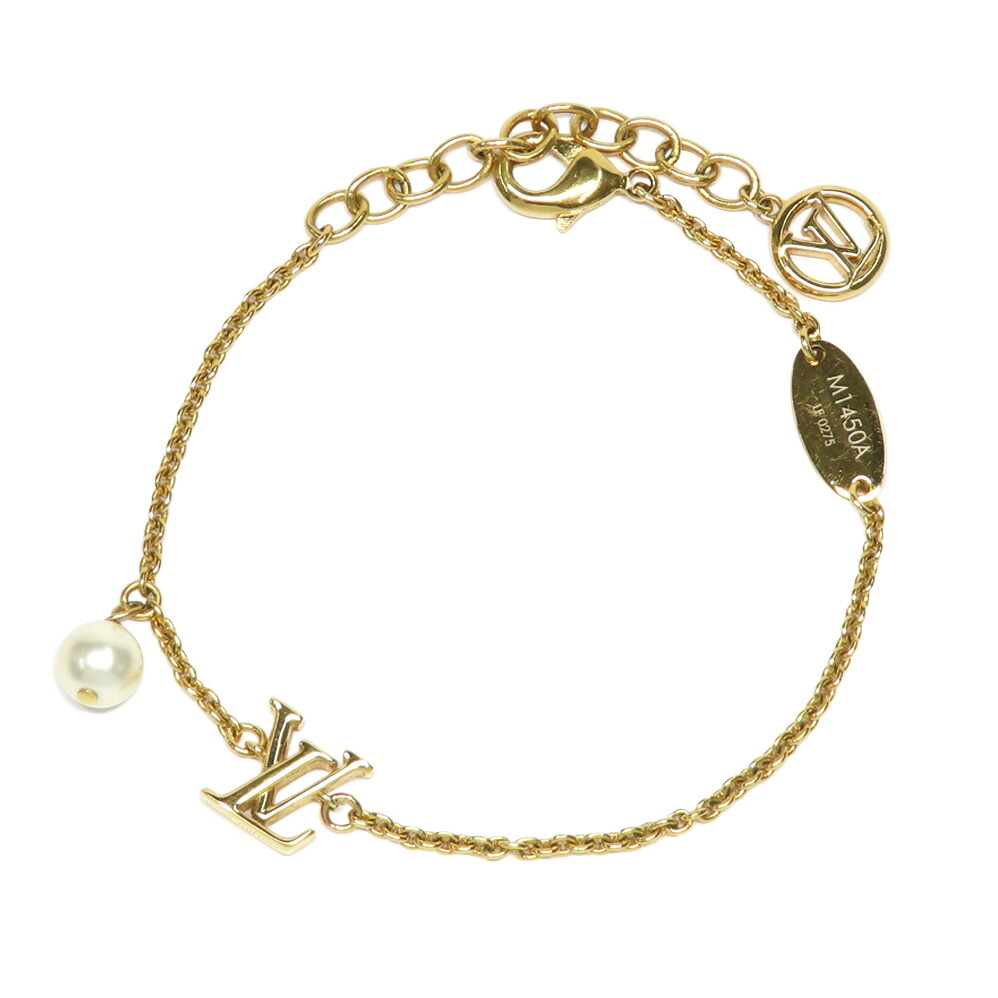 【名古屋】【LOUIS VUITTON】ルイヴィトン ブレスレット LV アイコニック ルイザ M1450A ゴールド メタル レジンパール 小物 アクセサリー レディース【中古】 30,602円