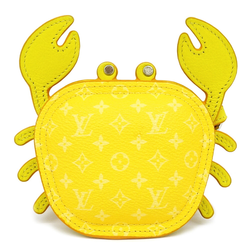 【最大限度３万円銀行割引引き換え証】【栄】【LOUIS VUITTON】ルイヴィトン 引きつける コインケース 野球クラブ 蟹 蟹 モノグラム M01932 なめし革 黄色 しろがね色金具 金入れ 小物【中古】