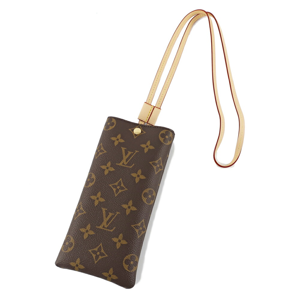 【最大限度３万円割り引き引き換え証】【天白】【LOUIS VUITTON】ルイヴィトン 黒眼鏡車寄せ GI1365 モノグラム なめし革 ゴールド金具 スナップボタン開閉 余分の物 小物【新品】【未当て嵌める】【中古】
