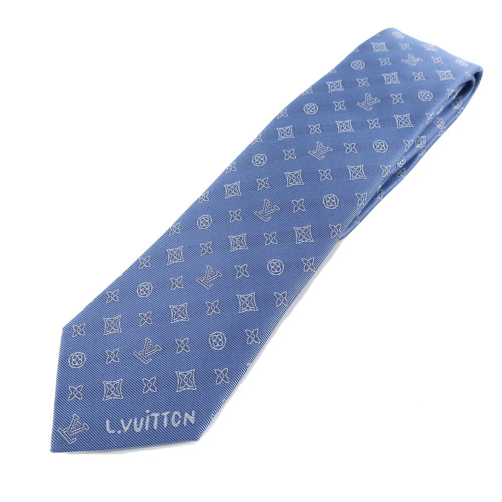 【最大限度３万円銀行割引クーポン券】【天白】【LOUIS VUITTON】ルイヴィトン タイ モノグラム ブラジャー同盟罷業 7コマーシャル M97752 青碧 CA36929 RN167033 LV書き判 絹地100％【未当てはめる】【中古】