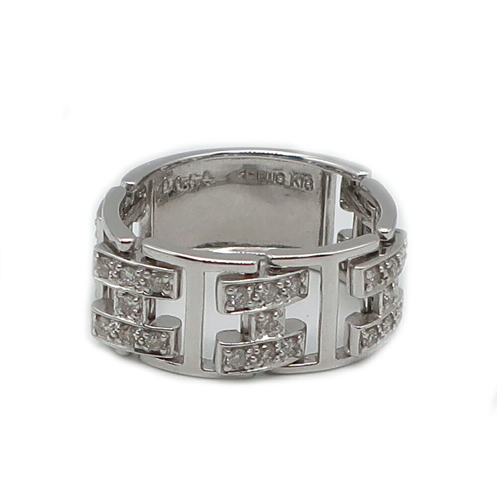 【天白】【JEWELRY】宝飾品 輪っか 指環 金剛石0.50コンピュータ断層撮影法 K18WG 白いことゴールド 約14.5号 約6.8g 付属品 本体のみ【中古】
