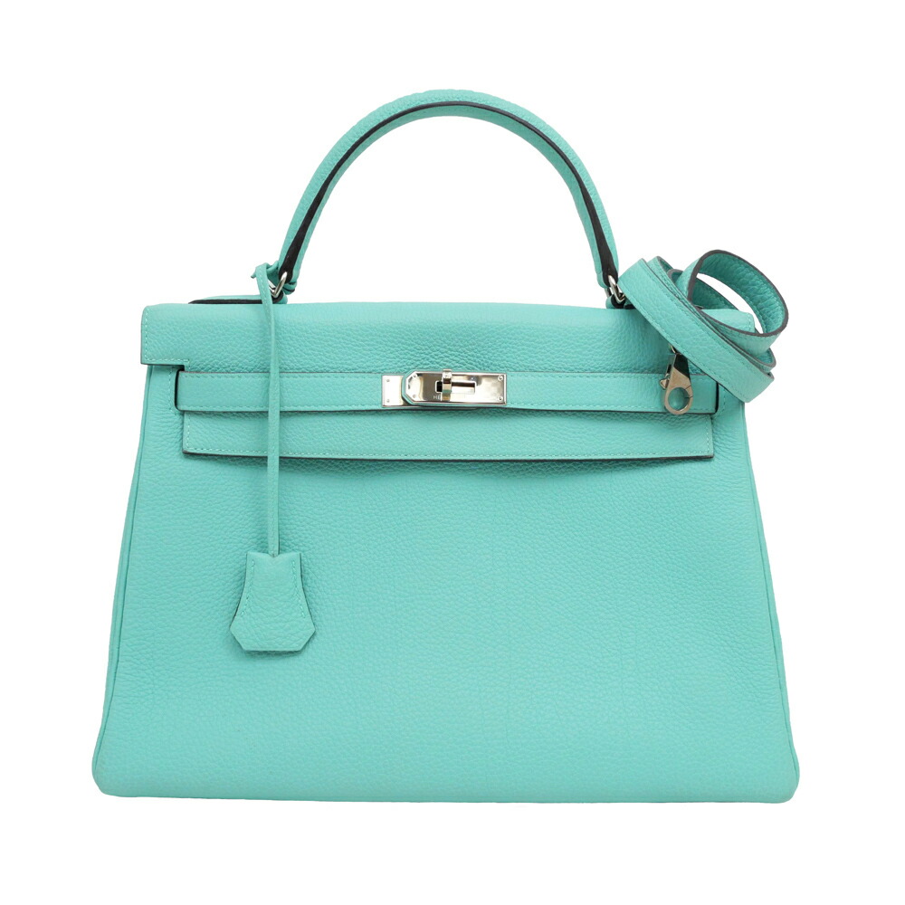 【名東】【HERMES】エルメス ケリー32 ブルーアトール トゴ T刻印 2015年製造 シルバー金具 トートバッグ ショルダー ハンド レディース【中古】|質ウエダ