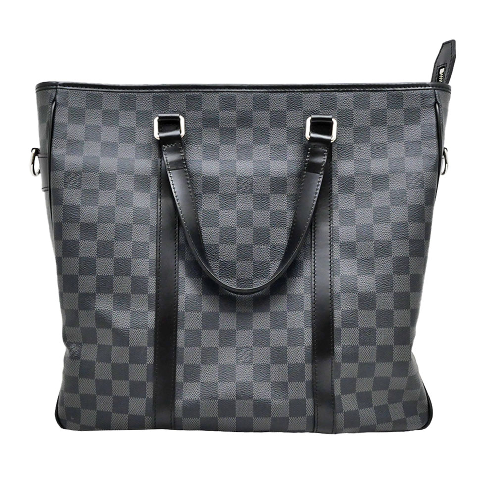【名東】【LOUIS VUITTON】ルイヴィトン タダオ トートバッグ ダミエグラフィット N51192 肩先 黒いこと メンズ【中古】