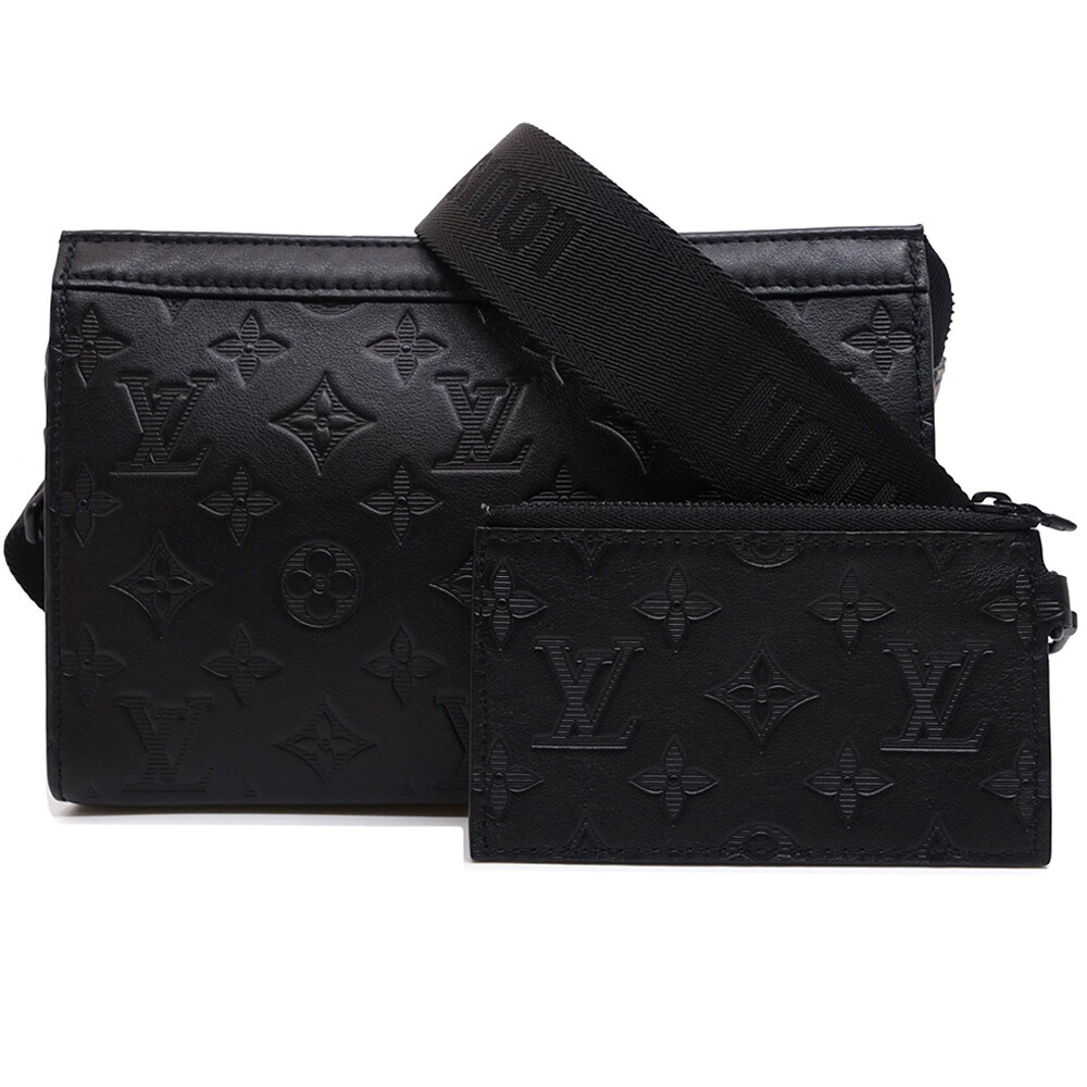 【栄】【LOUIS VUITTON】ルイヴィトン ガストン ウェアラブルウォレット ショルダーバッグ M81115 RFID モノグラム・シャドウ レザー ブラック金具 メンズ【中古】｜質ウエダ
