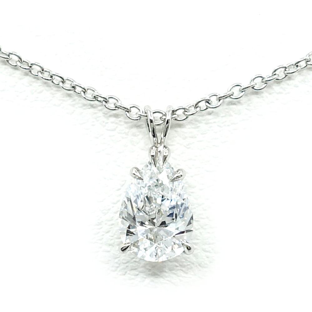 【栄】【HARRY WINSTON】ハリーウィンストン Pt950 ダイヤモンド ペアシェイプ ソリティア ネックレス PIDPPS020SI レディース【仕上げ済】【中古】｜質ウエダ