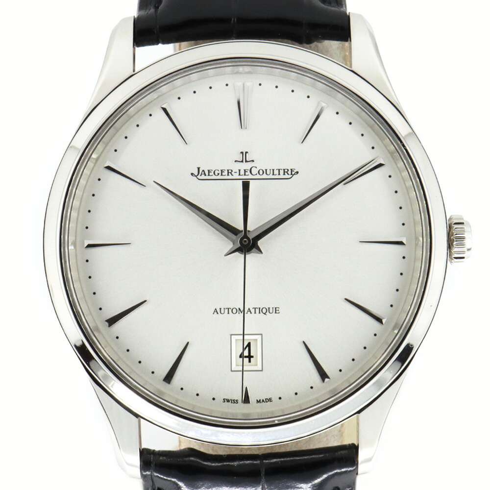 【栄】【JAEGER LECOULTRE】ジャガールクルト マスターウルトラスリム Q1238420 シルバー 腕時計 SS アリゲーター 自動巻き メンズ 【中古】｜質ウエダ