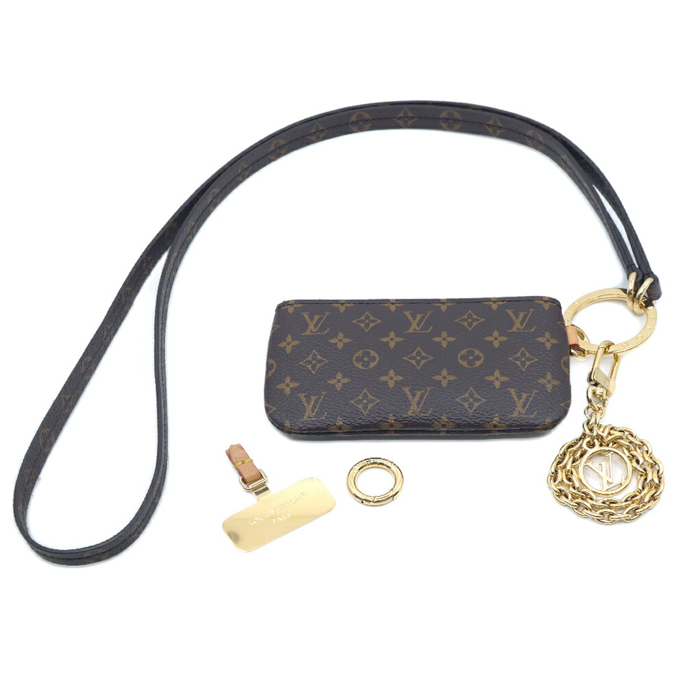 【栄】【LOUIS VUITTON】ルイヴィトン M26898 電話機保持者 赤銅色 モノグラム ゴールド金具 なめし革 小物 余分の物 本体品のみ【中古】