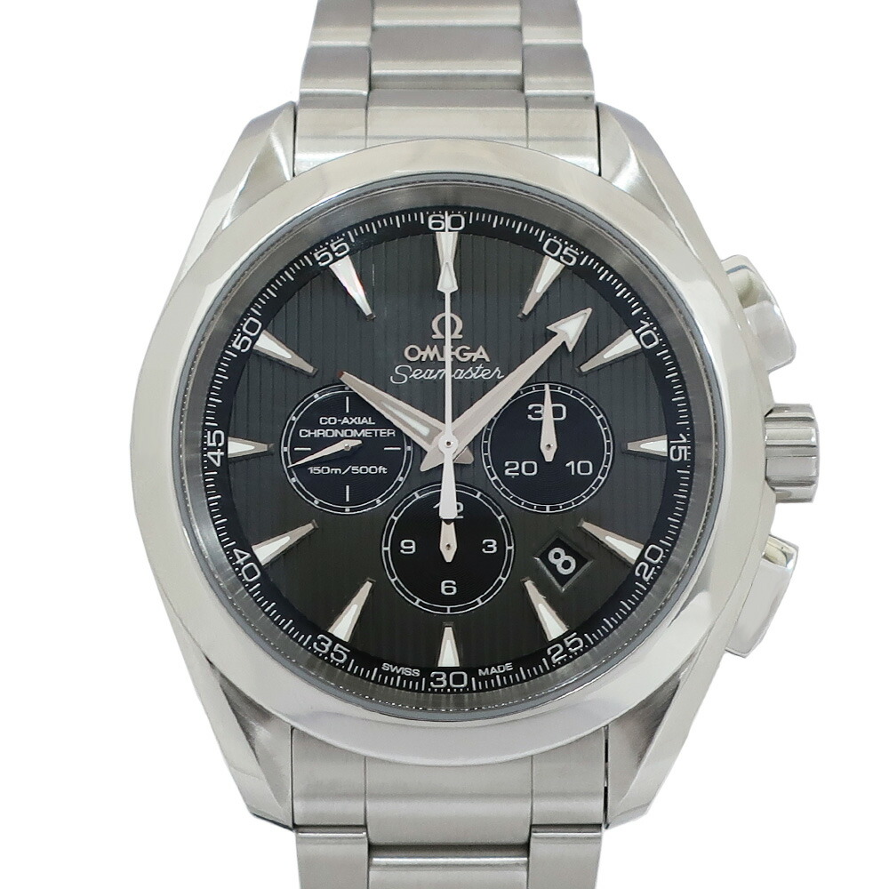 【天白】【OMEGA】ゼロ シーマスター アクアテラ コーアクシャル クロノグラフ 231.10.44.50.06.001 薄墨色 黒いこと メンズ ウオッチ 自動小銃一巻き 【仕上済】【中古】