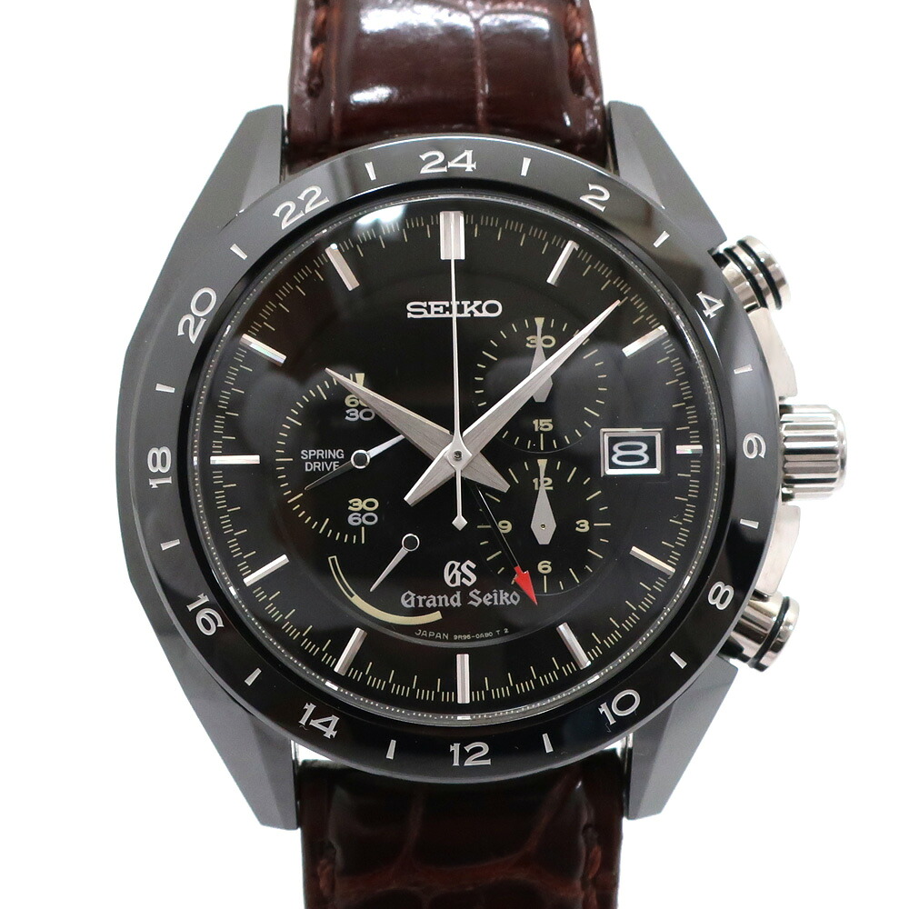 【天白】【GRAND SEIKO】地びたセイコー 黒いことセラミックス リミテッドコレクション SBGC015 春月運転 クロノグラフ ブライトチタン メンズ ウオッチ【中古】