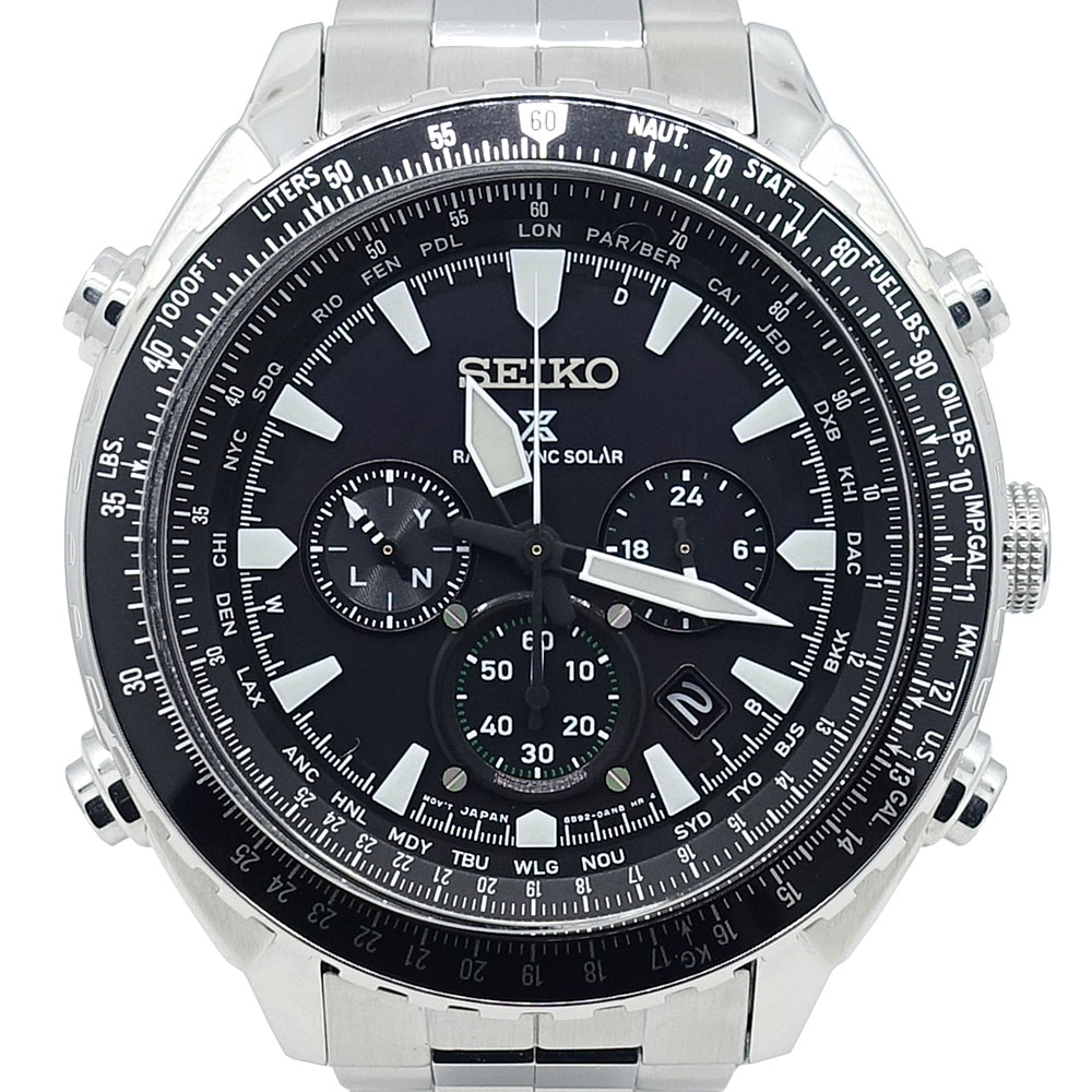 【名東】【SEIKO】セイコー ウォッチ プロスペックス PROSPEX 外国で青写真 SSG001P1 黒支 SS 電磁波ソーラー 8R92-0AK0 クロノグラフ 成人男性 メンズ 本体のみ【中古】