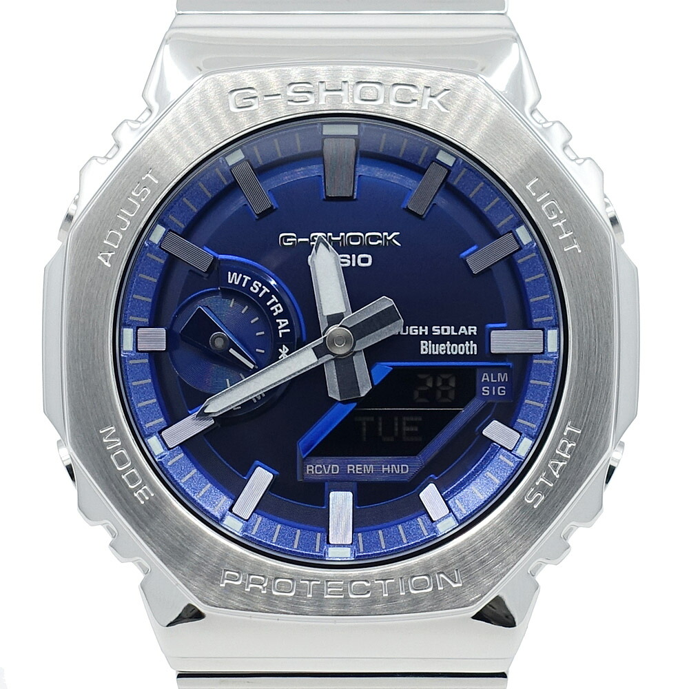 【名東】【CASIO】カシオ G-SHOCK ウォッチ FULL METAL 2100つづき物 GM-B2100AD-2AJF 青支 移動性繋がり SS 手ごわいソーラー 成人男性 メンズ 御墨付き 箱【新品】【未当て嵌める】【中古】
