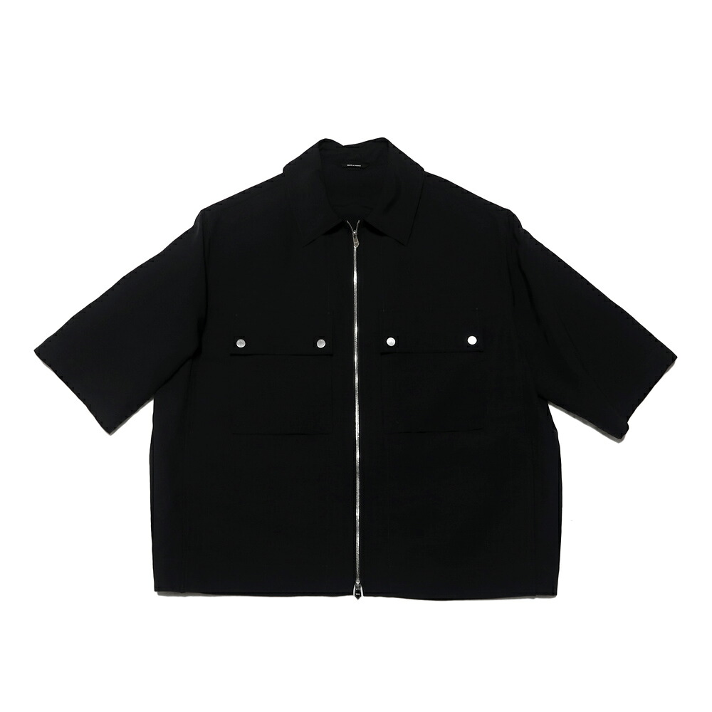 【名東】【HERMES】エルメス ショートスリーブオーバーシャツ ジップアップシャツ ブラック 黒 サイズ52 652300HE トップス メンズ 男 アパレル 服【中古】｜質ウエダ 109,449円