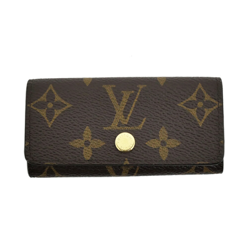 【名東】【LOUIS VUITTON】ルイヴィトン 手当たり容れもの ミュルティクレ 4 M69517 RFID モノグラム 赤銅色系 なめし革 革小物 メンズ レディース【新品】【未当て嵌める】【中古】