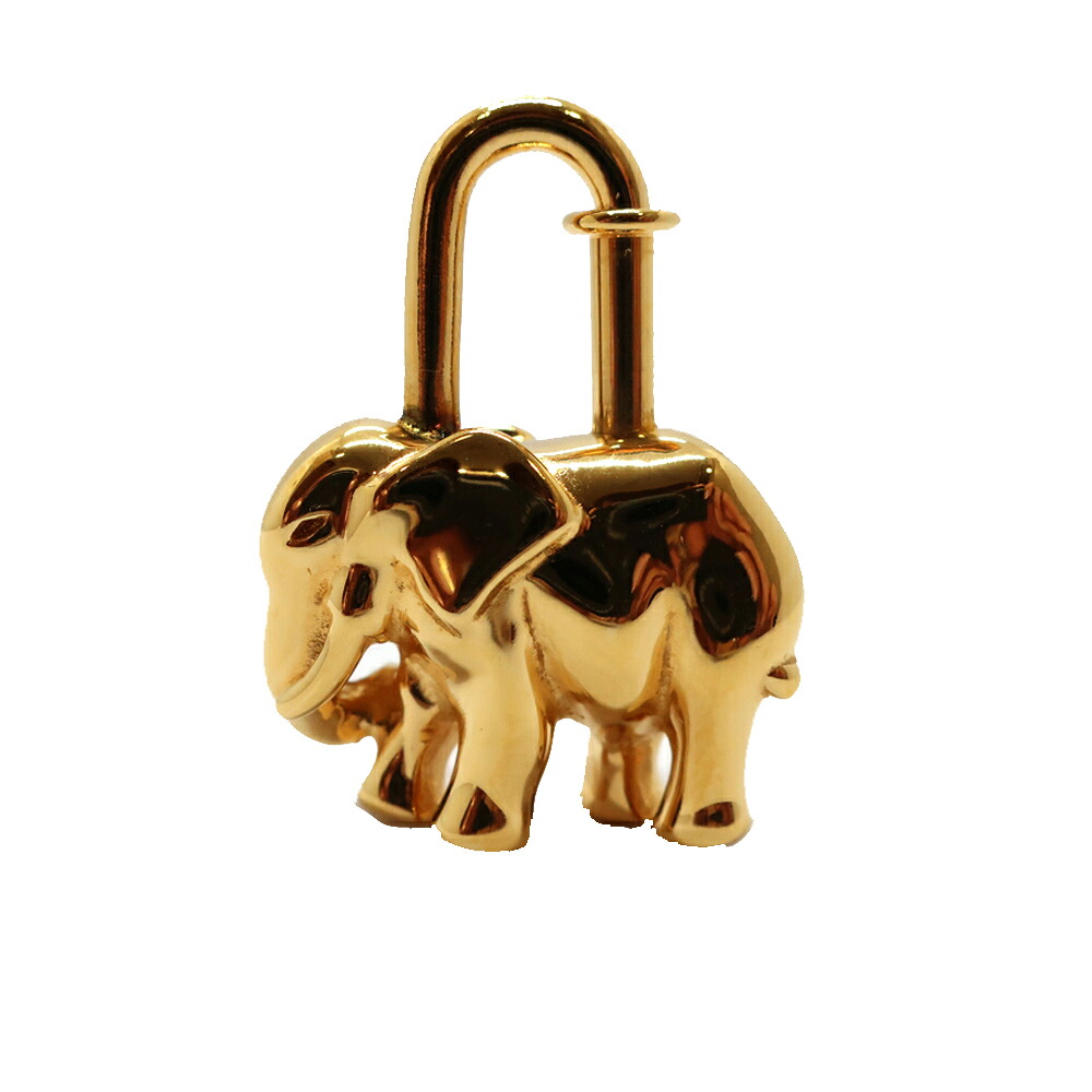 [Tenpaku] [HERMES] Hermes Cadena Charm Elephant Elephant Gold Accessory [Used]