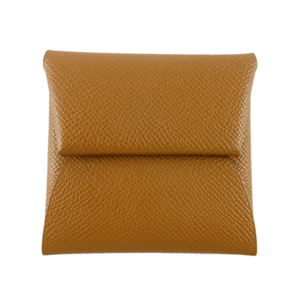 【天白】【HERMES】エルメス バスティア Bastia パウダーコンパクト コインケース ゴールド B目じるし 2023年頃生み出すこと しろがね色金具 ユニ一発やる 金入れ【中古】