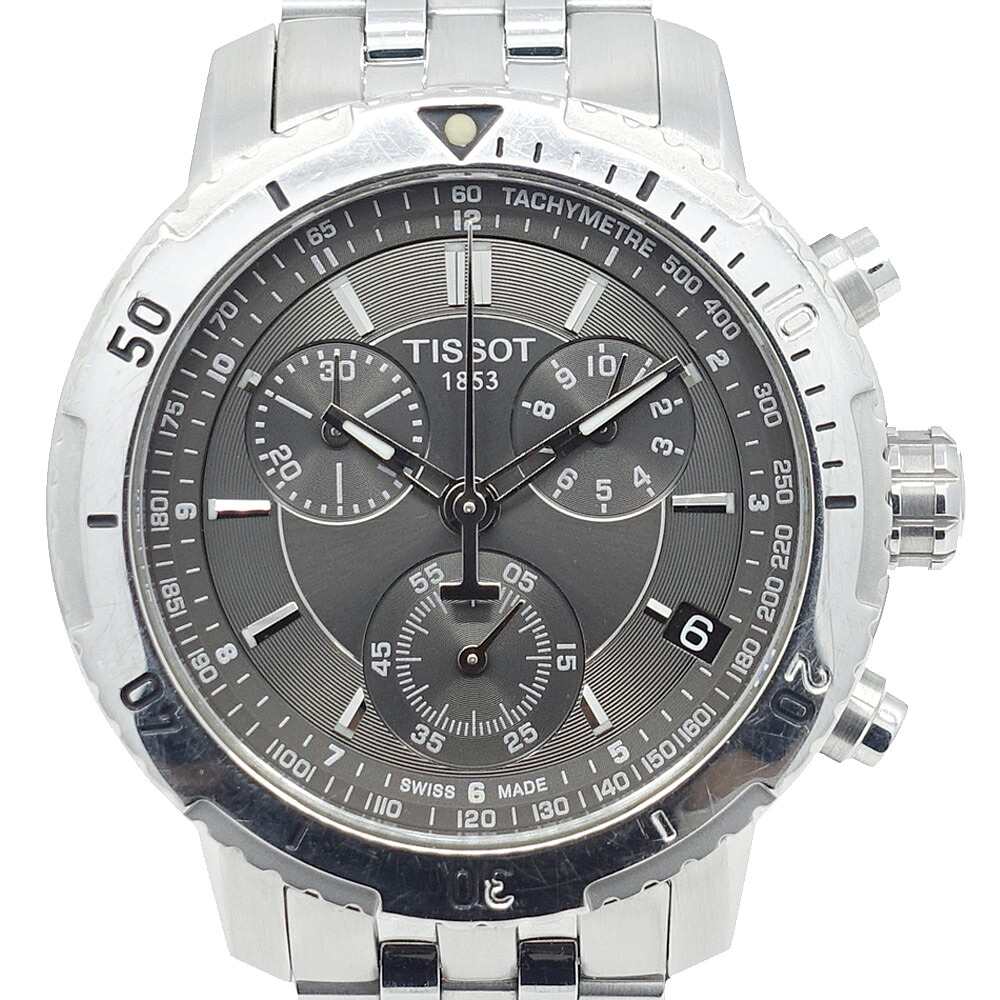 【名東】【TISSOT】ティソ 腕時計 クロノグラフ T067417A グレー文字盤 SS ステンレススチール 電池式 クオーツ 男性 メンズ 現状渡し ノーメンテナンス 本体のみ【中古】｜質ウエダ 21,560円