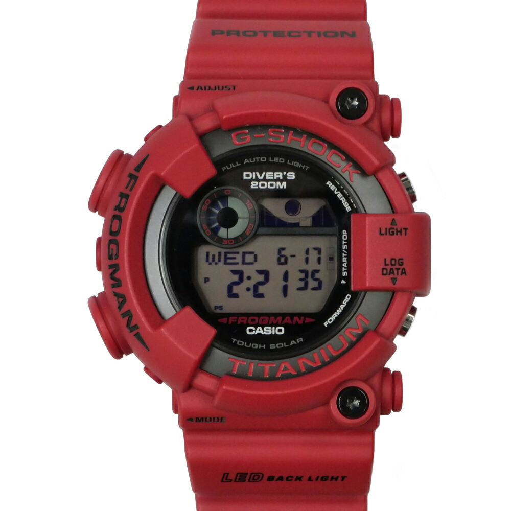 【名東】【CASIO】カシオ G-SHOCK フロッグマン 30周年記念モデル GW-8230NT-4JR レッド ソーラー デジタル メンズ 腕時計【中古】｜質ウエダ