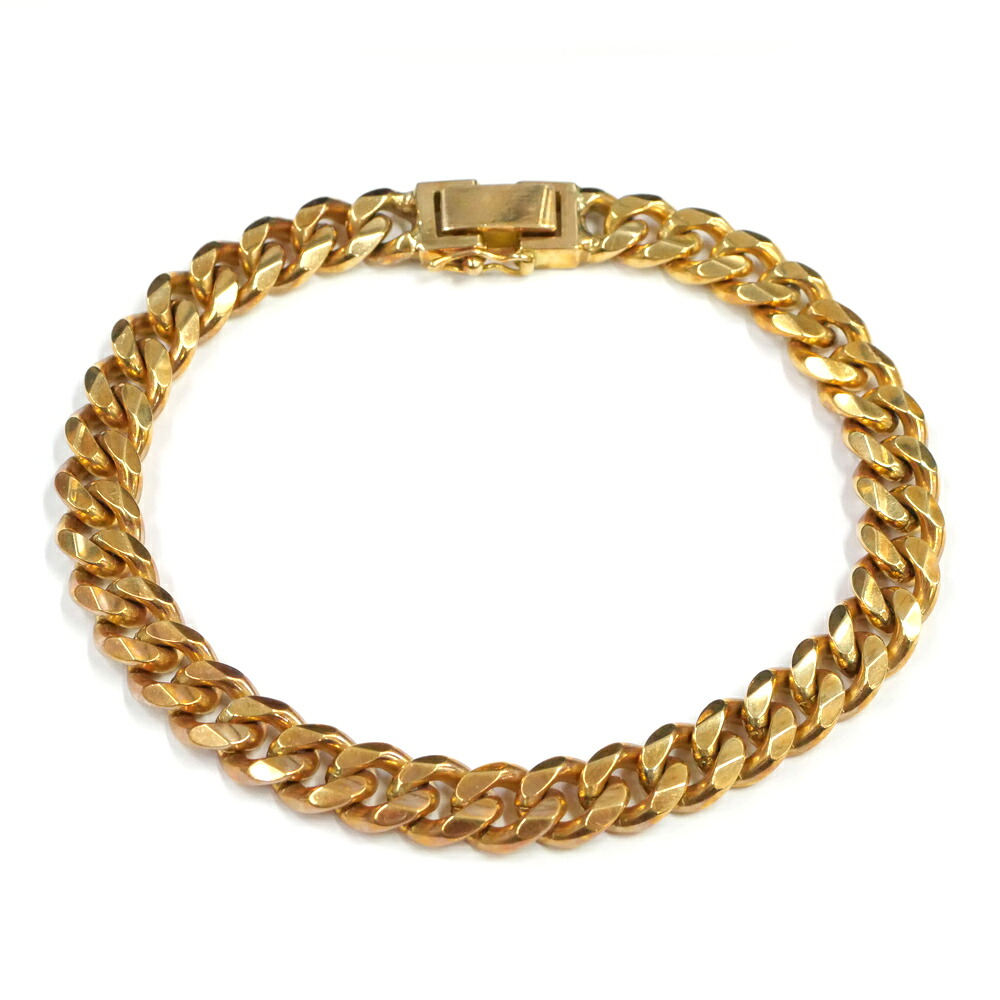 【名東】【JEWELRY】ブレス K18 6面シングル 喜平 約57.0g 約腕回り20.7cm ジュエリー キヘイ イエローゴールド【中古】|質ウエダ
