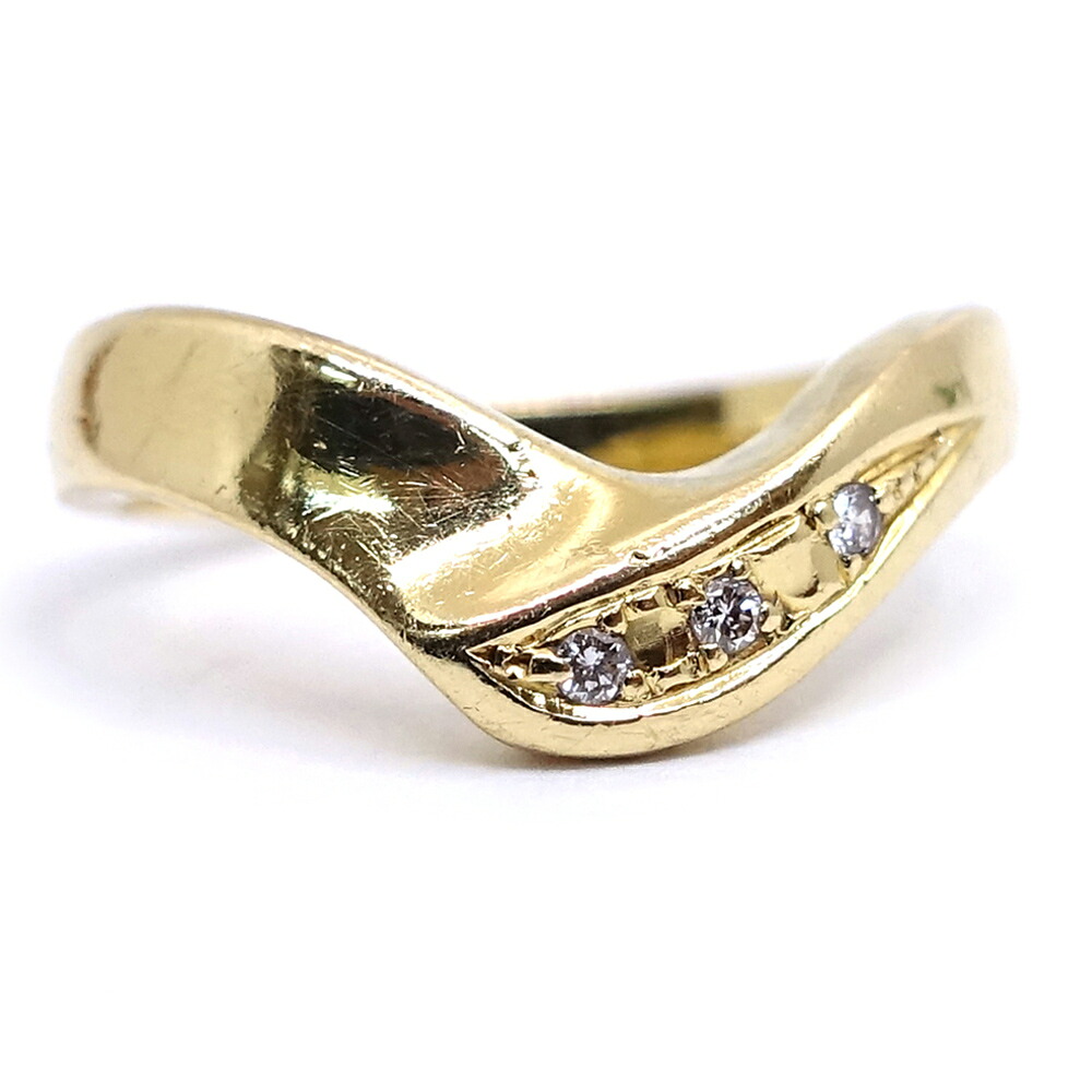 【栄】【JEWELRY】ノーブランドジュエリー リング 指輪 ダイヤモンド 0.03ct K18YG 4.1g 11号 レディース 女性 本体のみ【中古】｜質ウエダ
