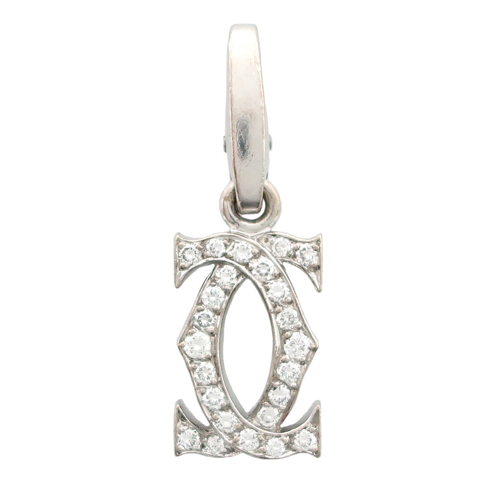【天白】【CARTIER】カルティエ 2C ネックレストップ ペンダント K18WG ホワイトゴールド トップ ダイヤモンド ジュエリー【中古】｜質ウエダ