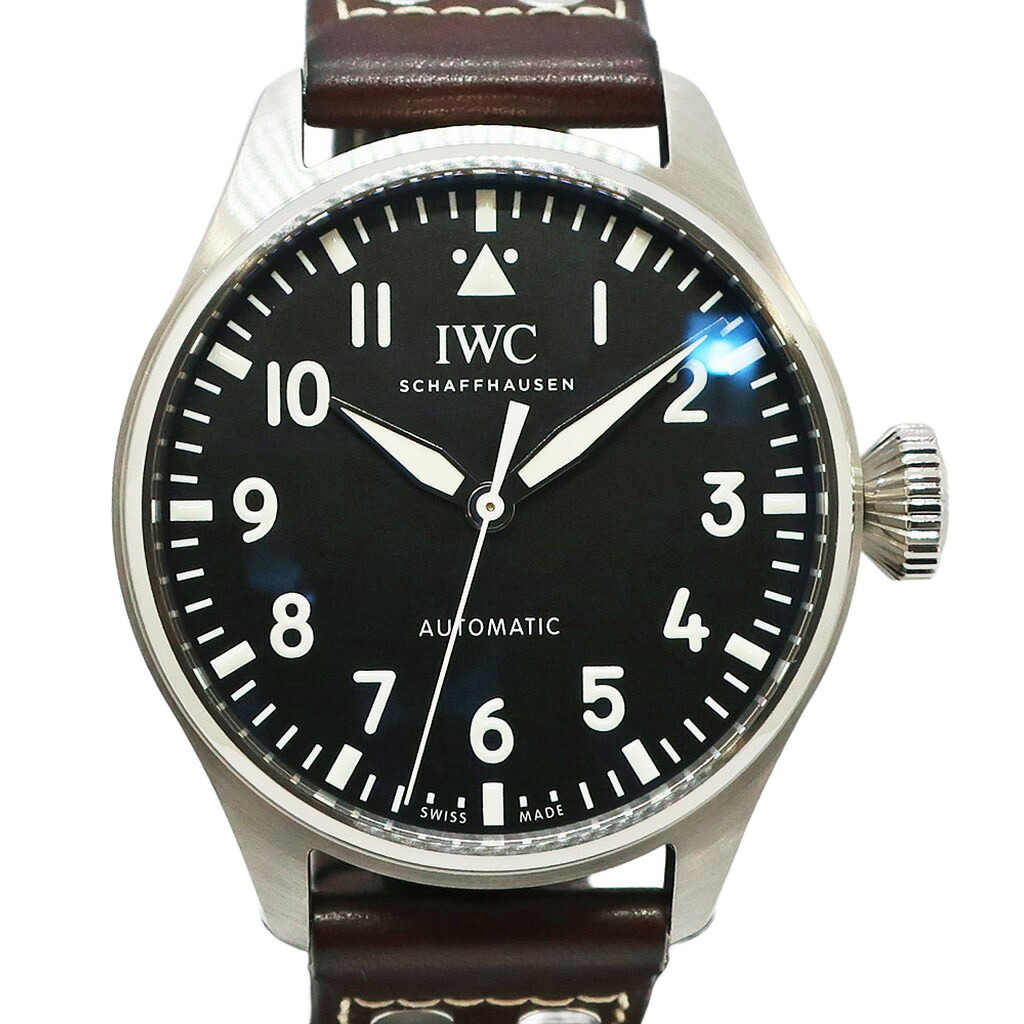 【天白】【IWC】インターナショナルウォッチカンパニー ビッグパイロットウォッチ 43 IW329301 ブラック SS レザー メンズ 自動巻き 腕時計【仕上げ済み】【中古】｜質ウエダ