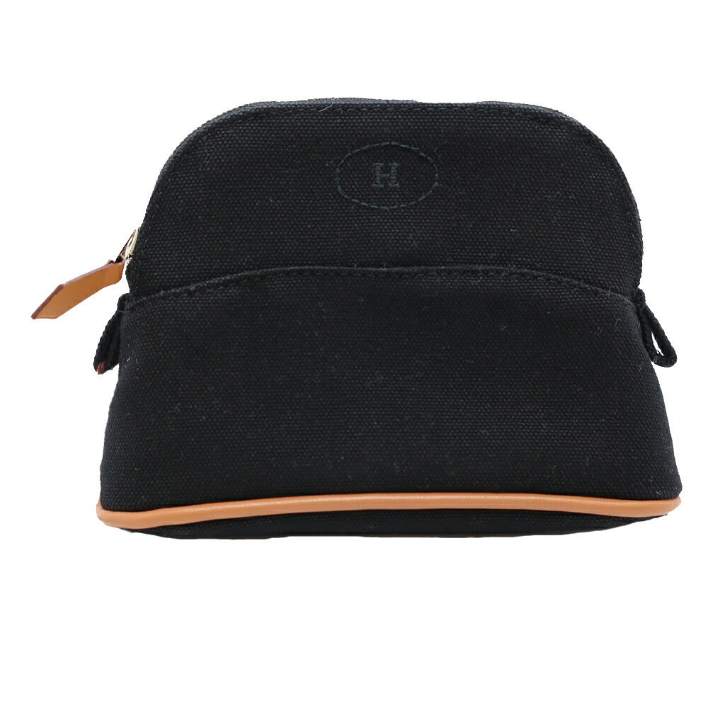 【天白】【HERMES】エルメス ボリードポーチ　ミニミニ ブラック H104772M 09 コスメ アクセサリー ポーチ 小物【中古】｜質ウエダ 28,908円