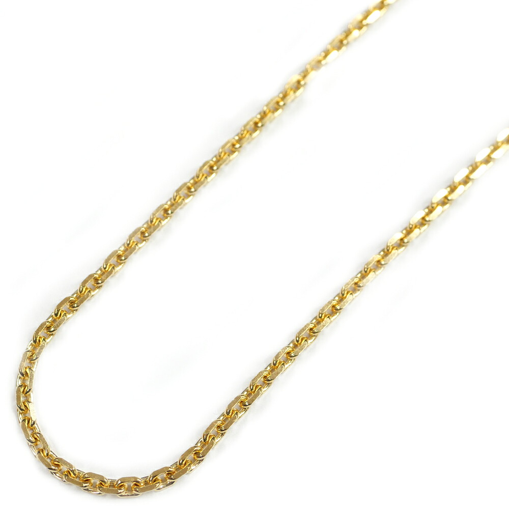 【名東】【JEWELRY】デザインネックレス K18 750 小豆チェーン 約12.8g 約50cm ジュエリー イエローゴールド【中古】｜質ウエダ