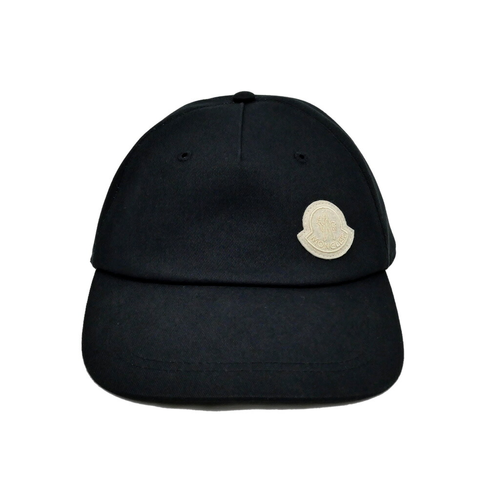 【名東】【MONCLER】モンクレール ベースボールキャップ 帽子 ブラック 黒 サイズUNI 綿100% アパレル 小物 ユニセックス【中古】|質ウエダ