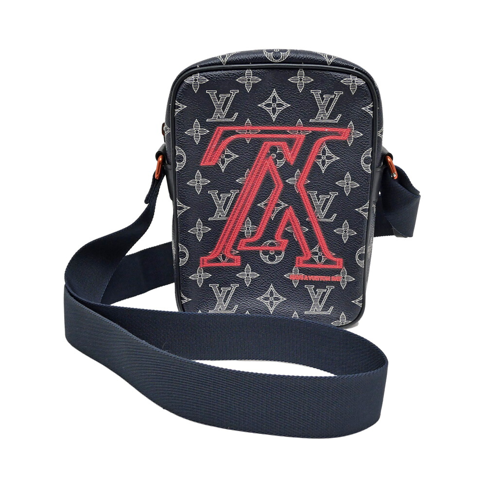 【名東】【LOUIS VUITTON】ルイヴィトン ダヌーヴPM モノグラム ショルダーバッグ M43678 ネイビー系 メンズ 男 鞄【中古】｜質ウエダ