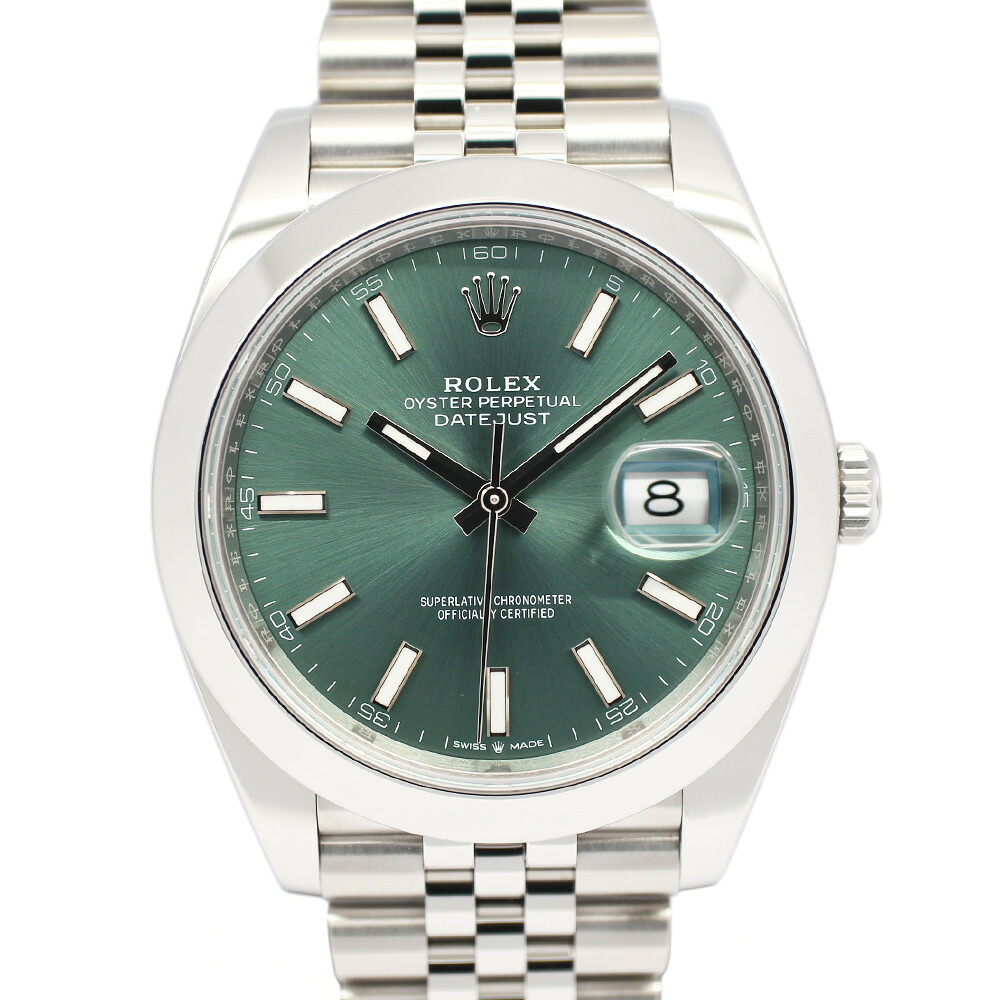 【名古屋】【ROLEX】ロレックス デイトジャスト 41 126300 ランダム ミントグリーン SS 自動巻き メンズ ジュビリー 保証書付き 2024年【中古】｜質ウエダ