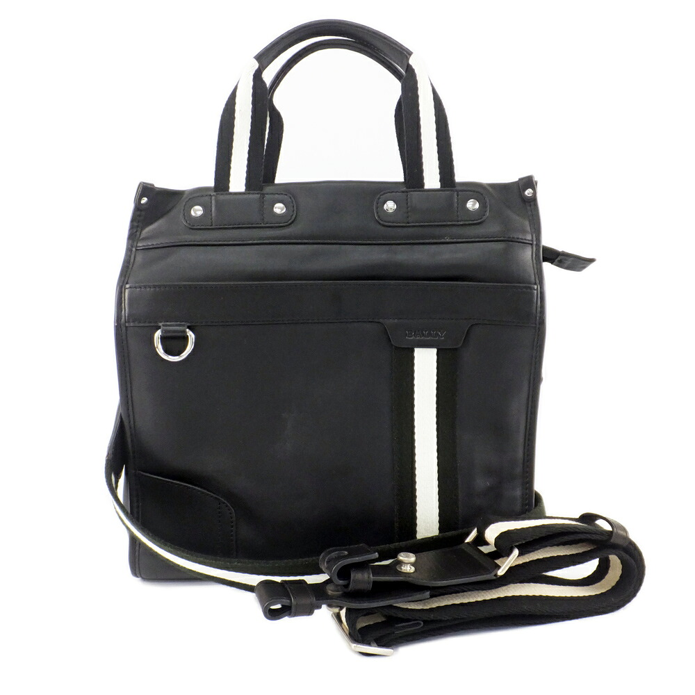 【天白】【BALLY】バリー トートバッグ 2WAY ブラック トレインスポッティング レザー ショルダーバッグ ショルダーストラップ メンズ 男性 鞄【中古】｜質ウエダ