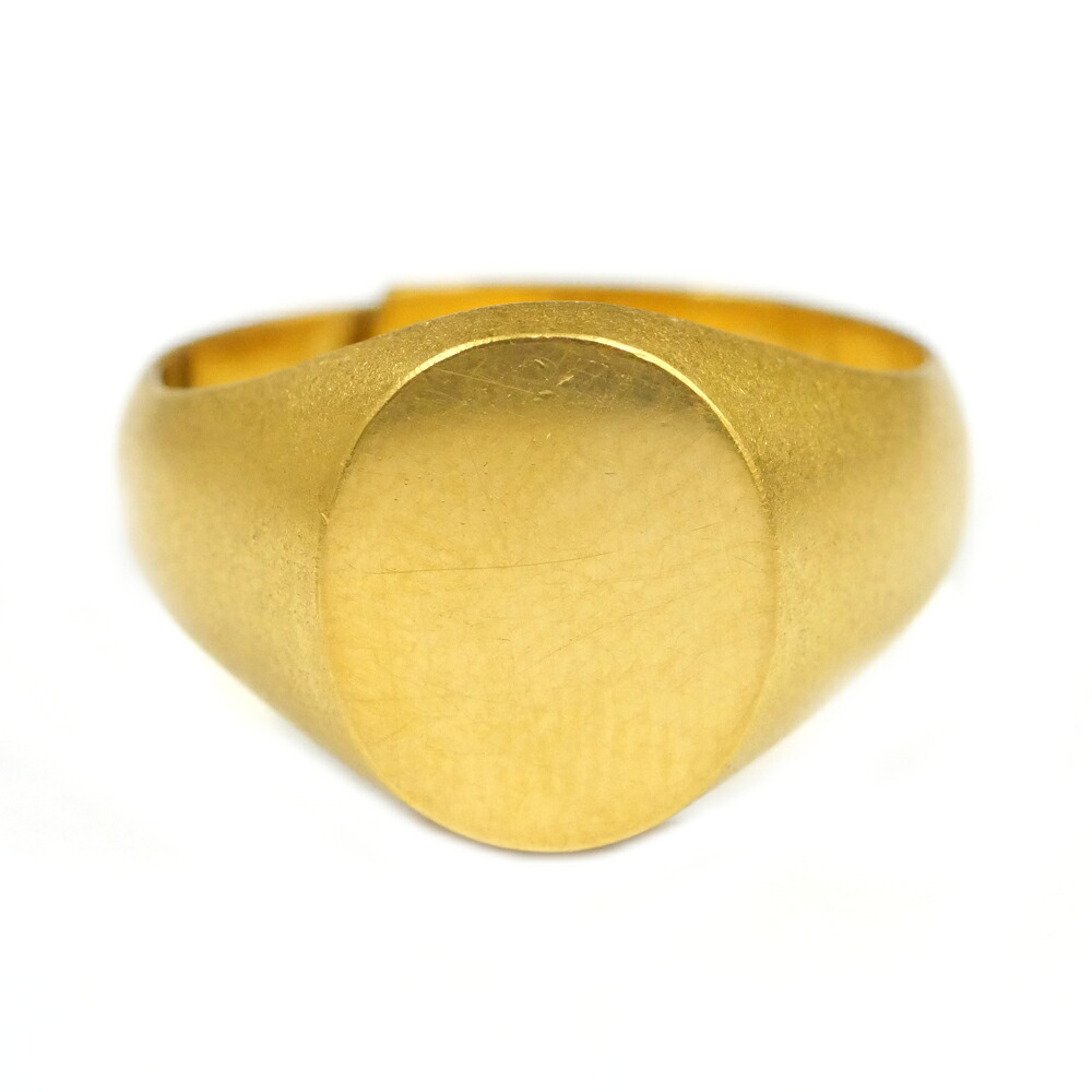 【名東】【JEWELRY】リング 印台 K24 純金 約11.3g 約15号 指輪 ジュエリー イエローゴールド【中古】|質ウエダ