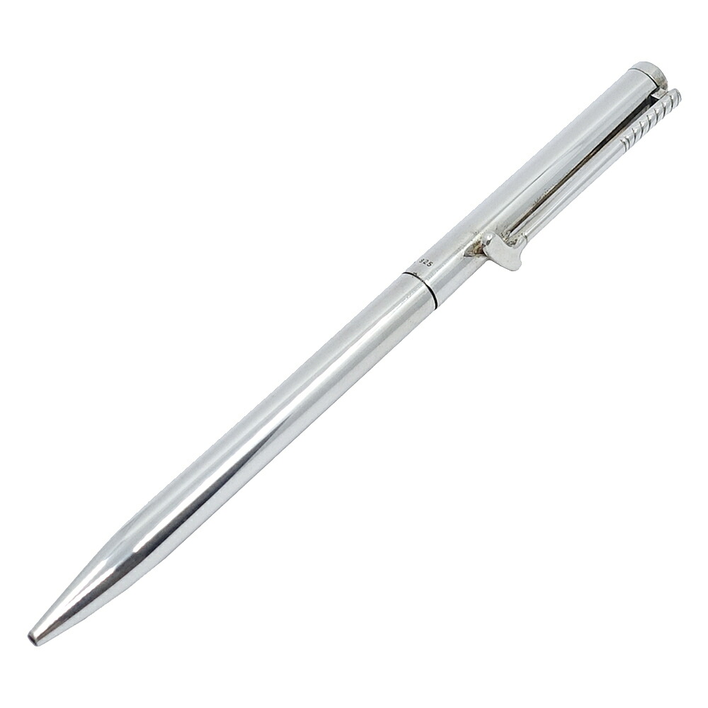 【名東】【TIFFANY】ティファニー ボールペン SV925 シルバーカラー 筆記用具 文房具 ツイスト式 回転式 黒インク ブランド小物 筆記可能状態 インク残量不明 保存袋 箱【中古】|質ウエダ