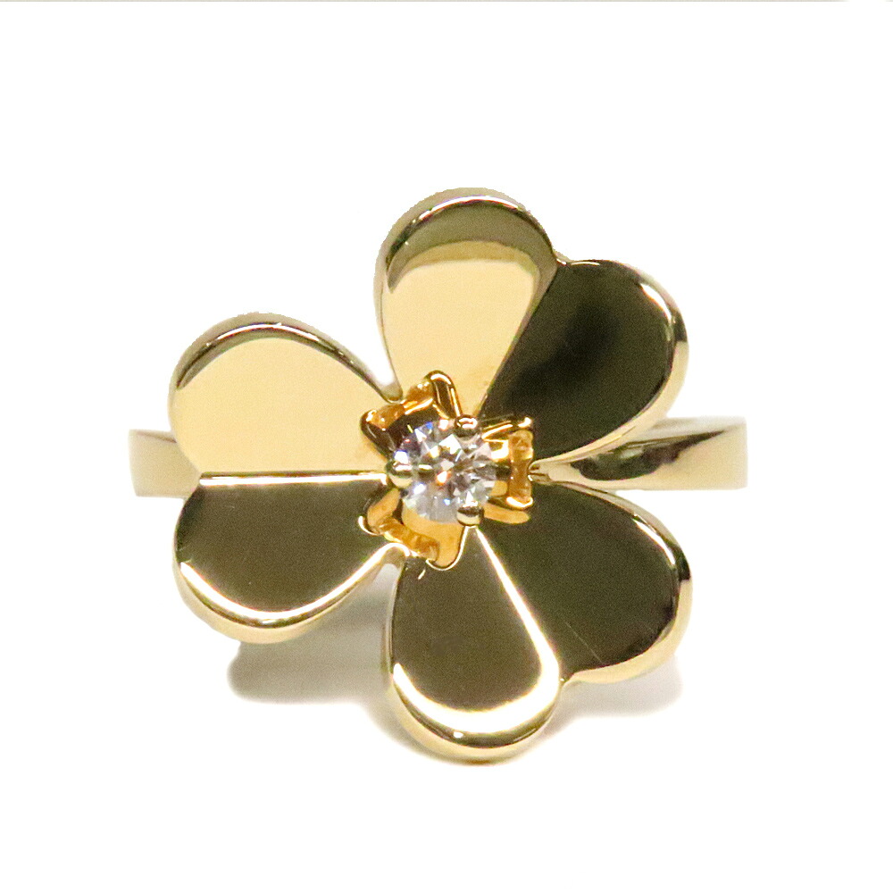 【名古屋】【Van cleef&Arpels】ヴァンクリーフ&アーペル フリヴォル 1フラワー スモール VCARP2DSOO 750 イエローゴールド ダイヤモンド #50 レディース【中古】|質ウエダ
