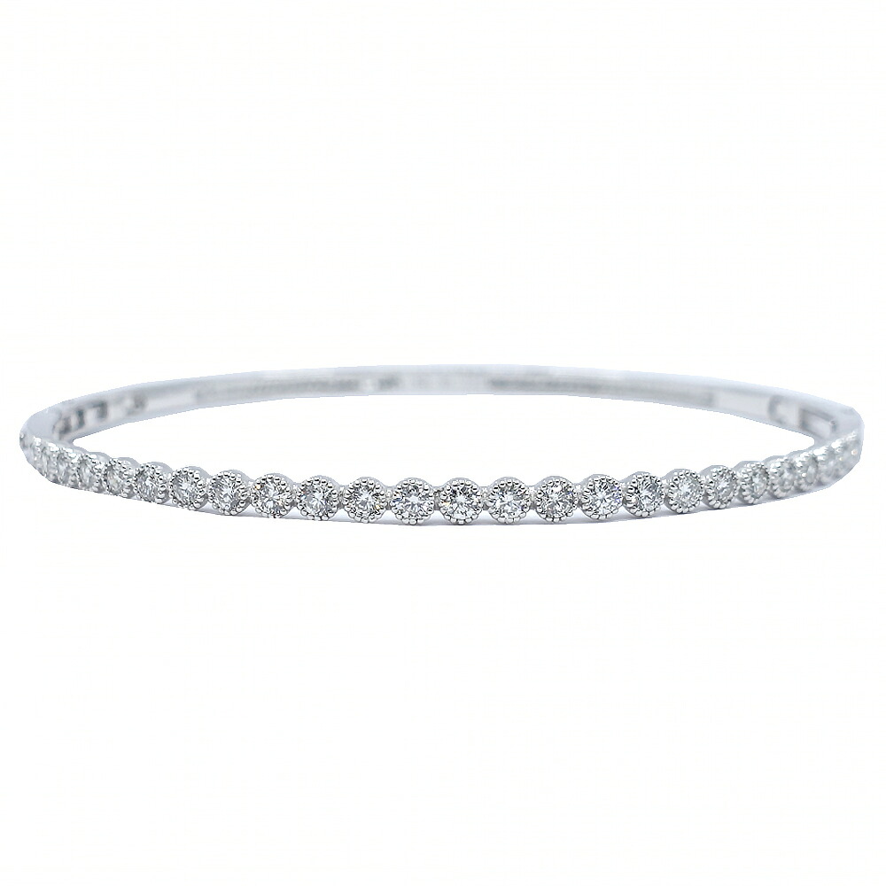 【名東】【JEWELRY】ジュエリー ブレスレット 腕周り約17.0cm ダイヤモンド0.80ct K18WG ホワイトゴールド 女性 レディース 約9.0g アクセサリー 超音波洗浄済 本体のみ【仕上げ済】【中古】｜質ウエダ