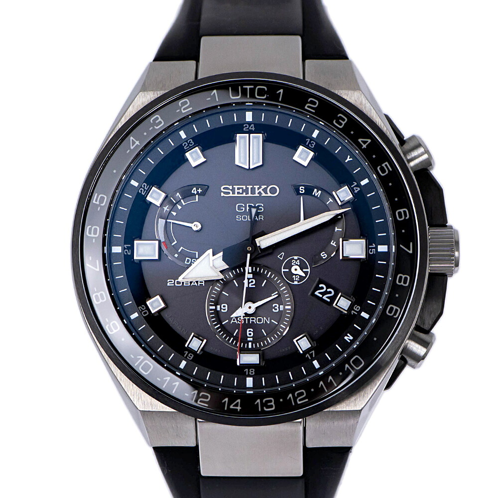【最大限度３万円銀行割引クーポン券】【名東】【SEIKO】セイコー アストロン 専務取締役 SBXB169 8X53-0BB0-2 GPS ソーラー チタン 黒いこと ウオッチ【中古】