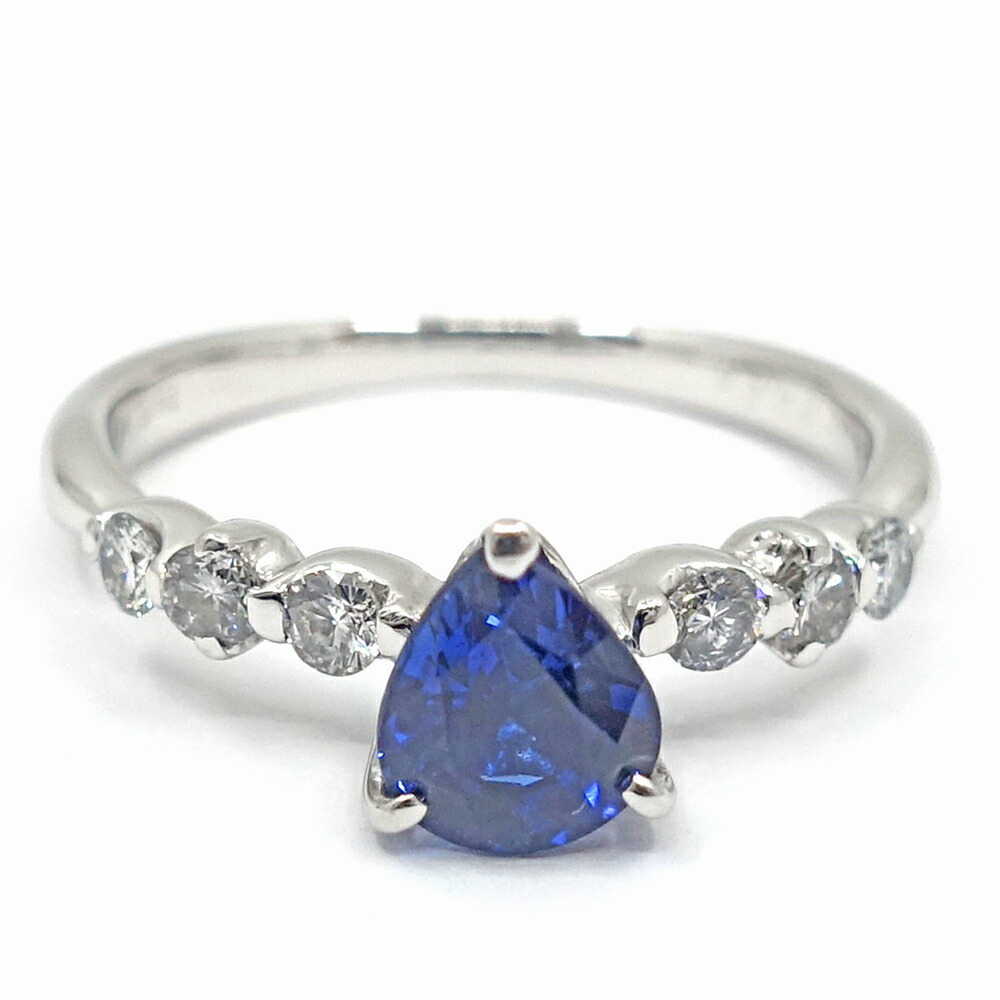 【栄】【JEWELRY】K18WG リング 指輪 ダイヤモンド サファイヤ 750WG メンズ レディース ジュエリー【仕上げ済】【中古】
